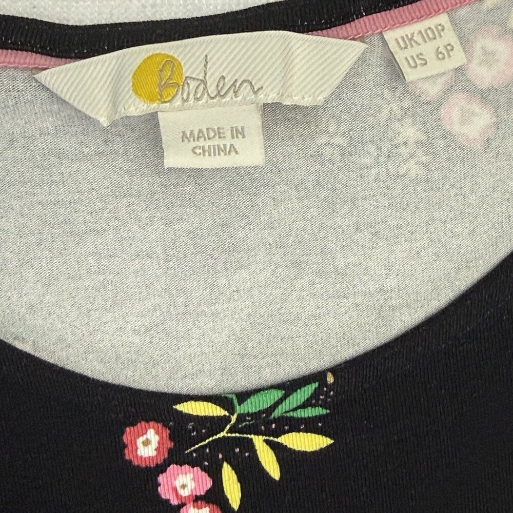 Boden Bouquet Floral Jersey Knit Dress Women 6 Petite Floral Midi Maxi Viscose - Picture 5 of 12